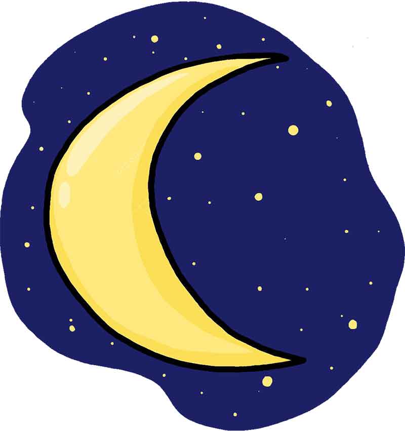 Comic Illustration of the Moon